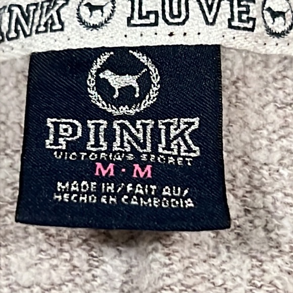 PINK Victoria’s Secret Size Medium Rare “LOVE PINK” Zebra Silver Neon Sweatshirt - Picture 5 of 8